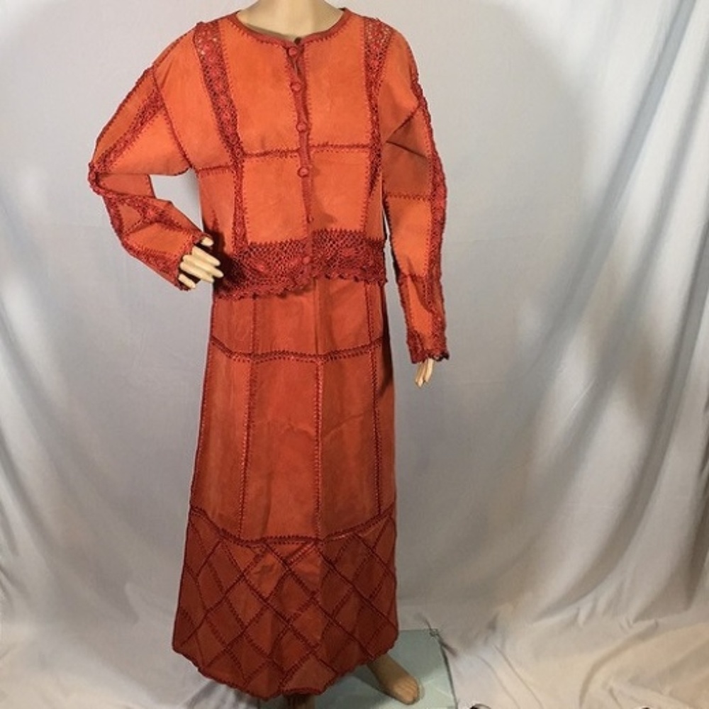 S. M. H. Suede blouse and skirt